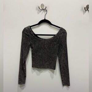Wild Fable Charcoal Long Sleeve Top